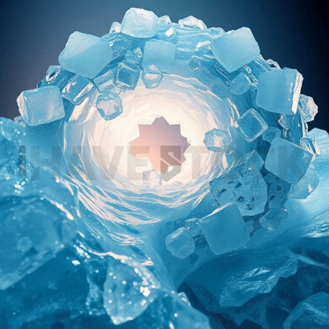 Crystallized Ice Wave Vortex Background