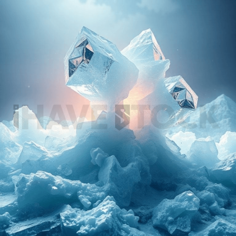 Crystallized Ice Wave Collapse Background