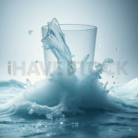 Frosted Glass Wave Collapse Background