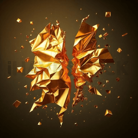 Gold Foil Angular Break Background
