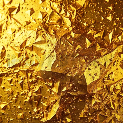 Gold Foil Chaotic Mosaic Background