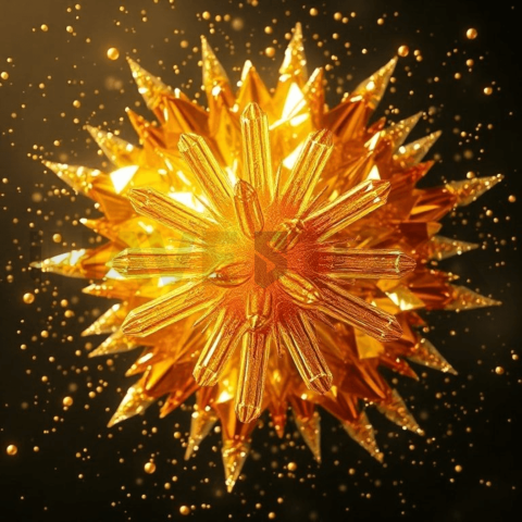 Gold Foil Crystal Bloom Background