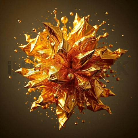 Gold Foil Deformation Cascade Background