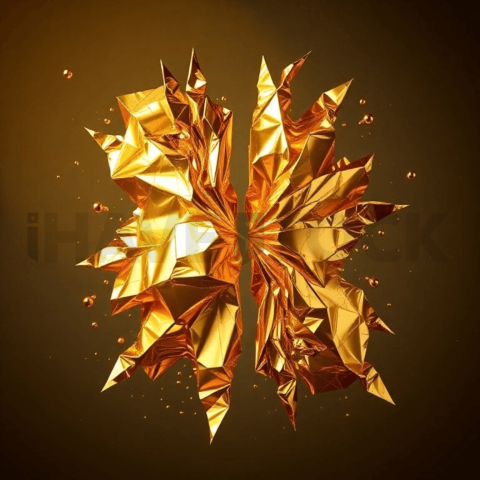 Gold Foil Diagonal Split Background