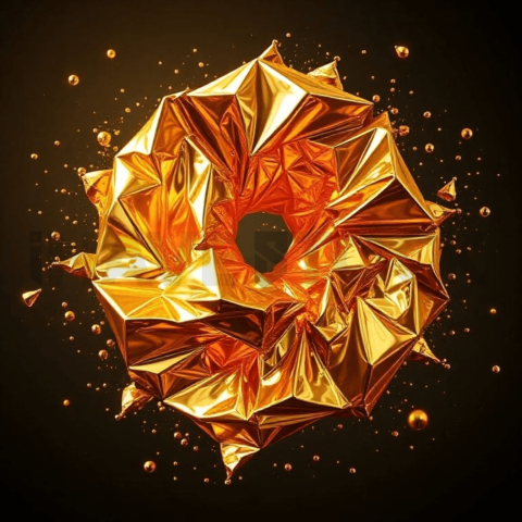 Gold Foil Energy Twist Background