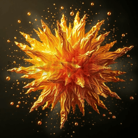 Gold Foil Fractal Explosion Background