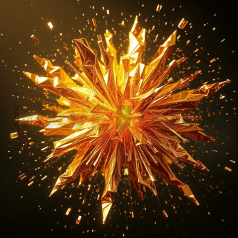 Gold Foil Fracture Bloom Background