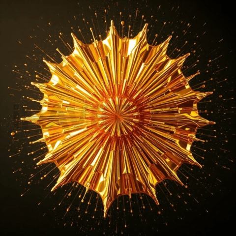 Gold Foil Radial Implosion Background