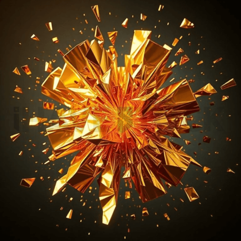 Gold Foil Pressure Fracture Background