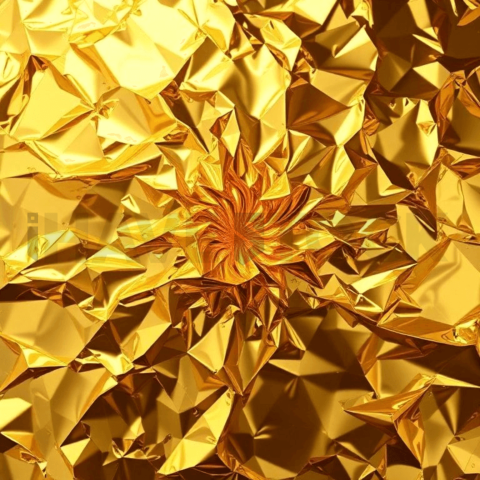 Gold Foil Ripple Displacement Background