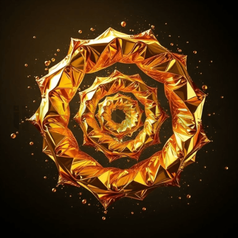 Gold Foil Spiral Displacement Background