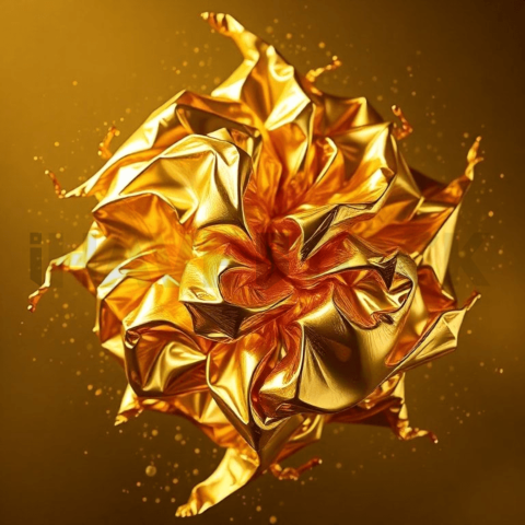 Gold Foil Stress Ripple Background