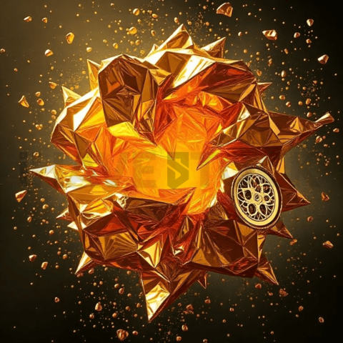 Gold Foil Vortex Collapse Background