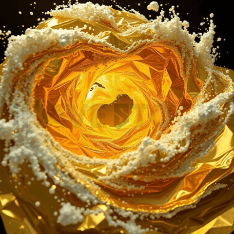 Gold Foil Wave Vortex Background