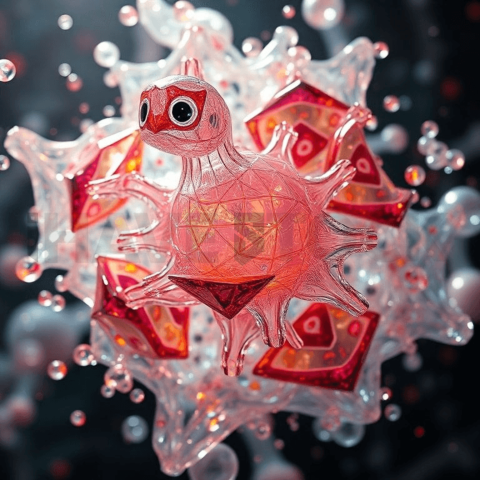 Hyperglass Polymer Chaotic Mosaic Background