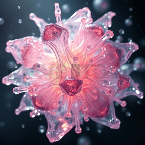 Hyperglass Polymer Crystal Bloom Background