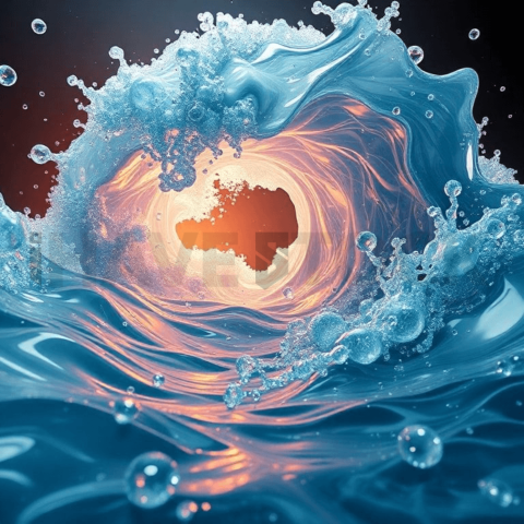 Hyperglass Polymer Wave Vortex Background