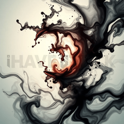 Ink Fluid Spiral Displacement Background