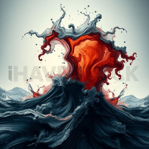 Ink Fluid Wave Collapse Background