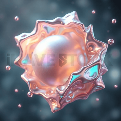 Iridescent Pearl Deformation Cascade Background