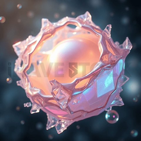 Iridescent Pearl Crystal Bloom Background