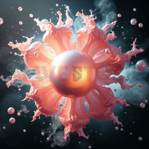 Iridescent Pearl Fractal Explosion Background