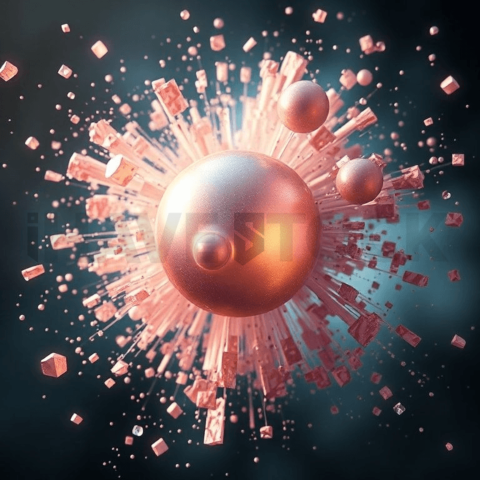 Iridescent Pearl Fragment Explosion Background