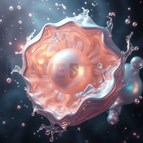 Iridescent Pearl Vortex Collapse Background