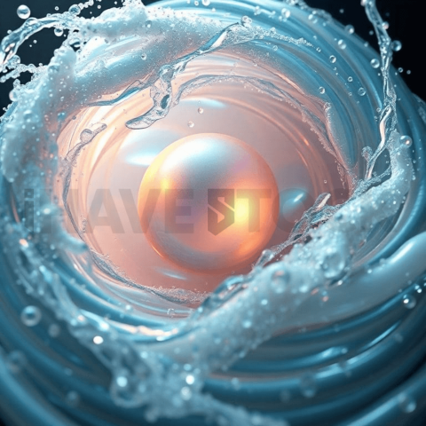 Iridescent Pearl Wave Vortex Background