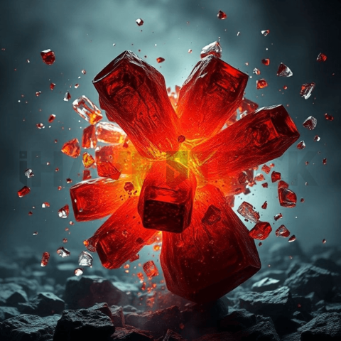 Lava Glass Compression Shatter Background