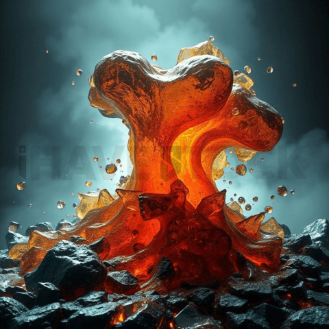 Lava Glass Deformation Cascade Background