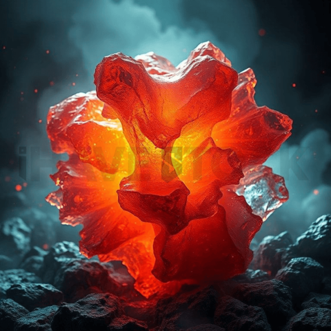 Lava Glass Crystal Bloom Background