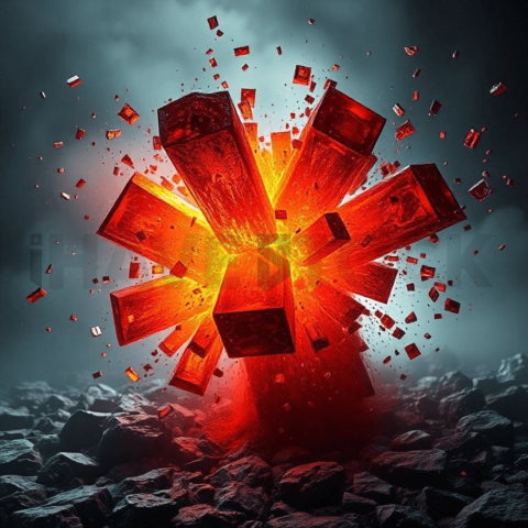 Lava Glass Fragment Explosion Background