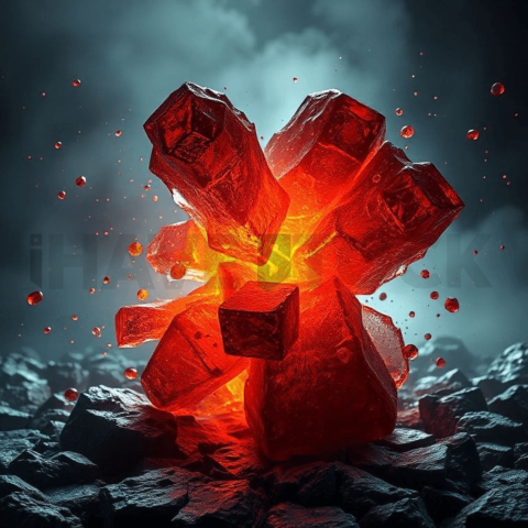 Lava Glass Pressure Fracture Background