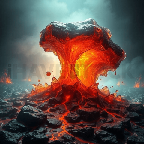 Lava Glass Vortex Collapse Background