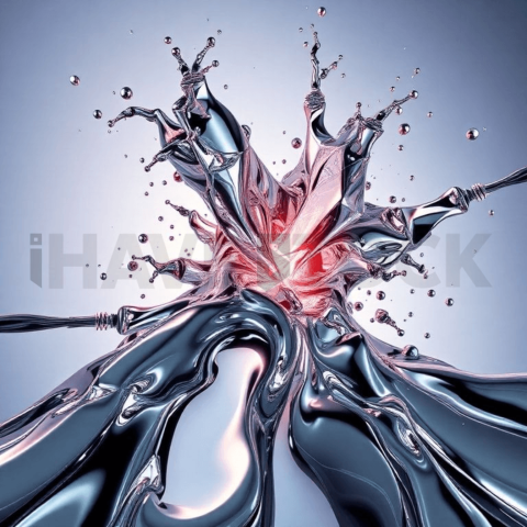Liquid Chrome Angular Break Background