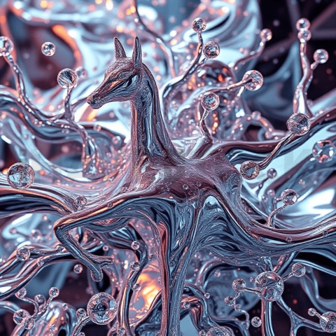 Liquid Chrome Chaotic Mosaic Background