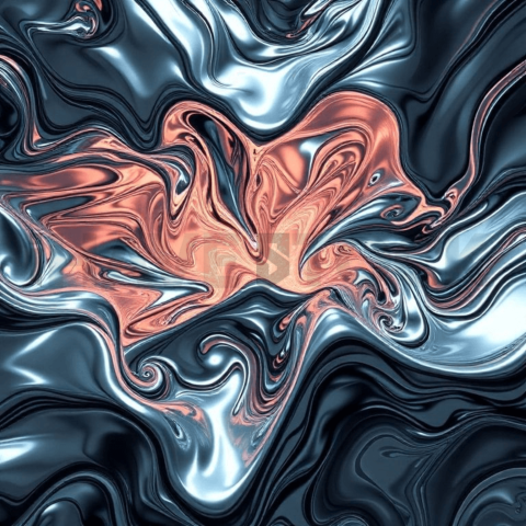 Liquid Chrome Abyssal Fold Background