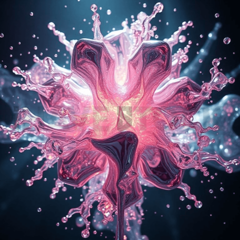 Liquid Chrome Crystal Bloom Background