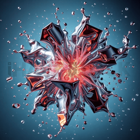 Liquid Chrome Compression Shatter Background