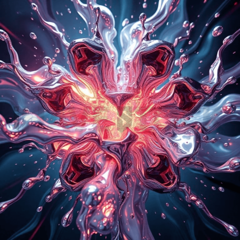 Liquid Chrome Fracture Bloom Background