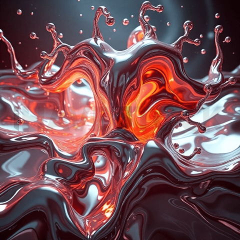 Liquid Chrome Heat Warp Background