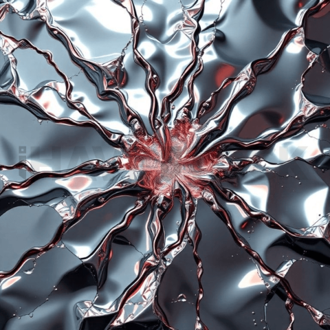 Liquid Chrome Micro Crack Web Background