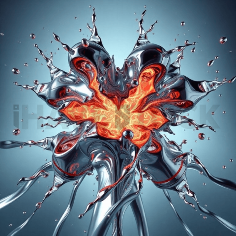 Liquid Chrome Pressure Fracture Background