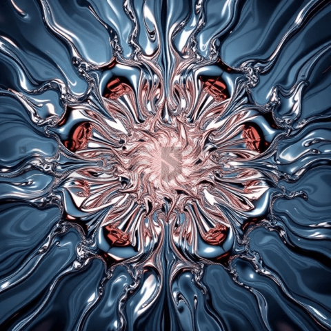 Liquid Chrome Radial Implosion Background