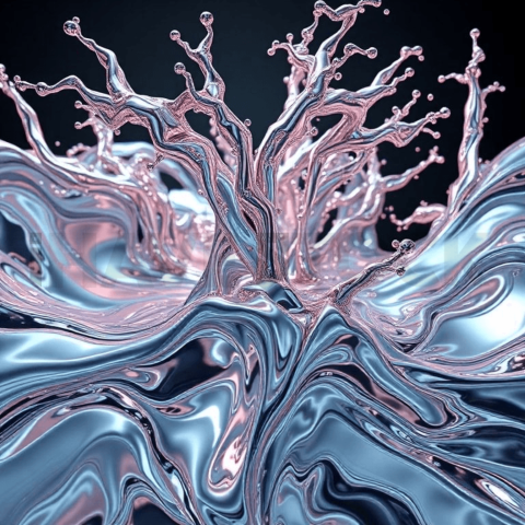 Liquid Chrome Turbulent Flow Background