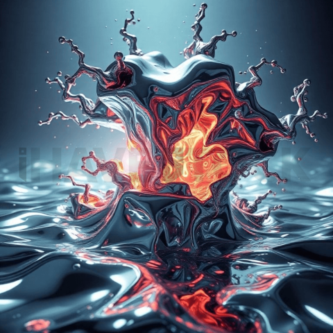 Liquid Chrome Vacuum Collapse Background