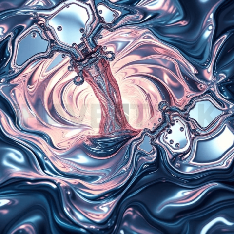 Liquid Chrome Vortex Collapse Background