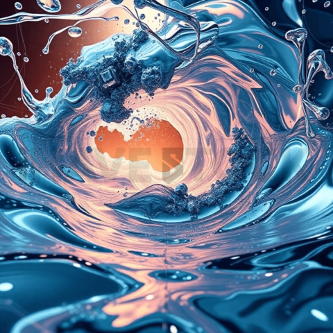 Liquid Chrome Wave Vortex Background