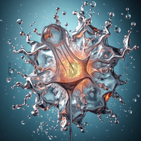 Liquid Mercury Compression Shatter Background